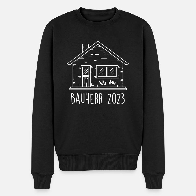 Bauherr 2023 Eigenheim Richtfest - Männer Premium Bio Pullover - Schwarz