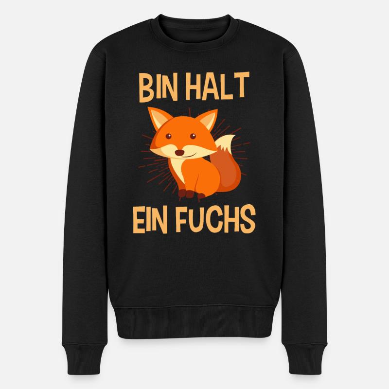 Bin halt ein Fuchs - Männer Premium Bio Pullover - Schwarz