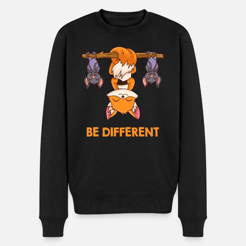 Fuchs Be Different - Männer Premium Bio Pullover - Schwarz