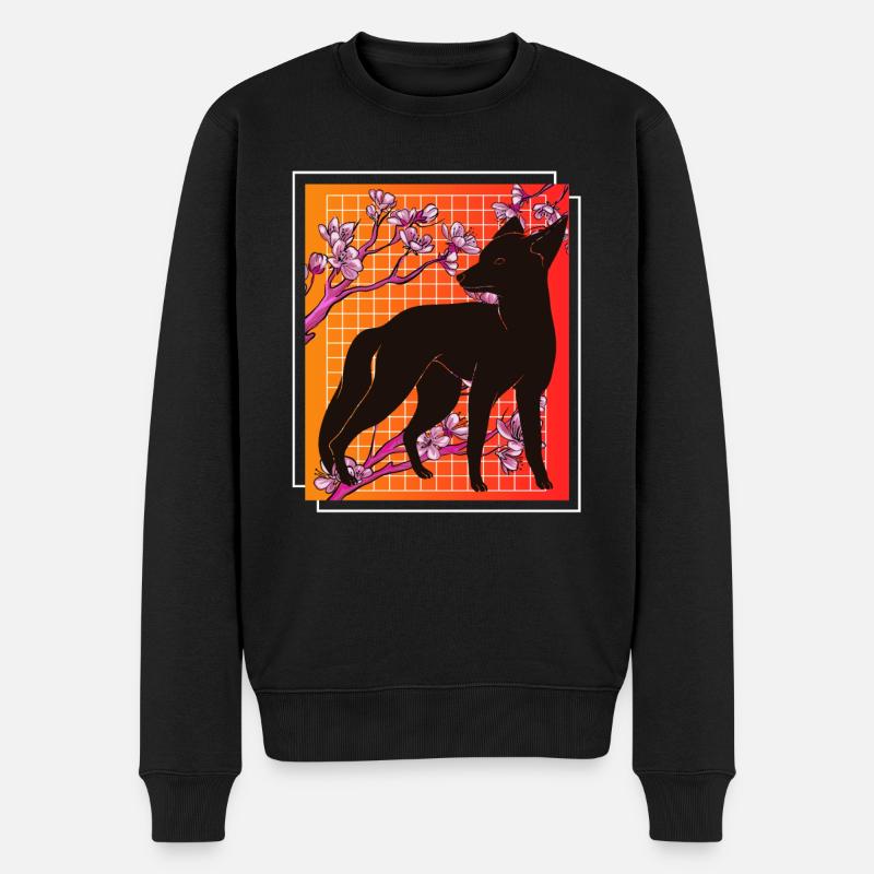 Kiteune renard japonais - Pull Premium bio Homme - noir