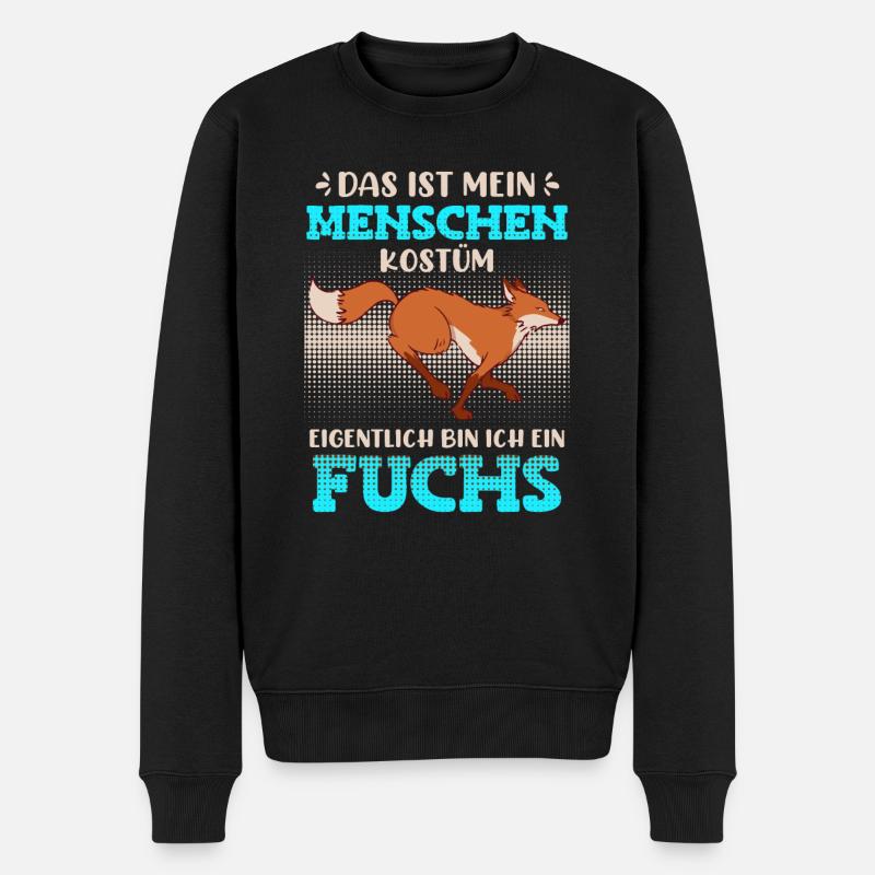 Das ist mein Menschen Kostüm - Männer Premium Bio Pullover - Schwarz