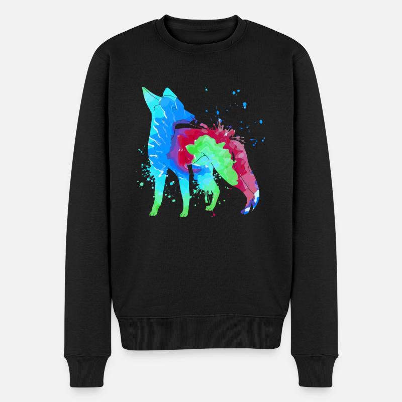 Fuchs Kunst Jäger Fuchsjagd Jagd - Männer Premium Bio Pullover - Schwarz