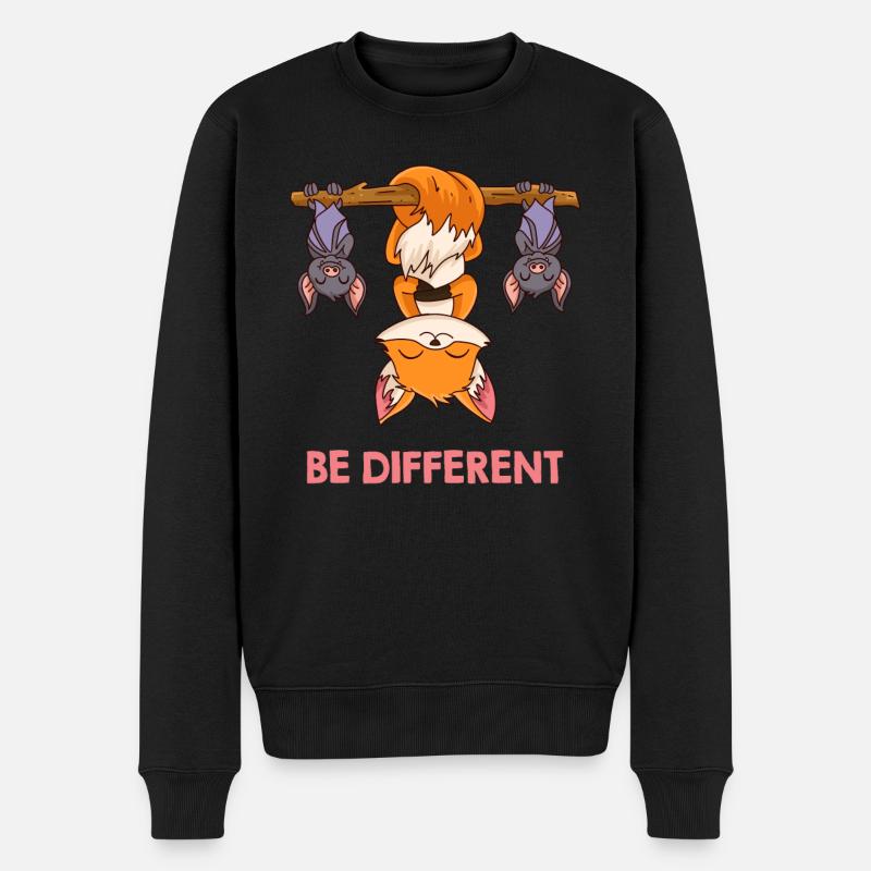 Fuchs Be Different - Männer Premium Bio Pullover - Schwarz