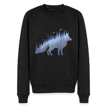 Fox Silhouette Fox Forest Hunter - Men's Premium Organic Jumper - black - Front - Nico (187cm)