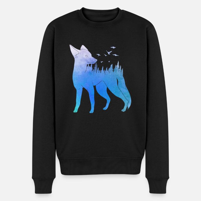 Fuchs Walddesign Fuchsjäger Jagd - Männer Premium Bio Pullover - Schwarz