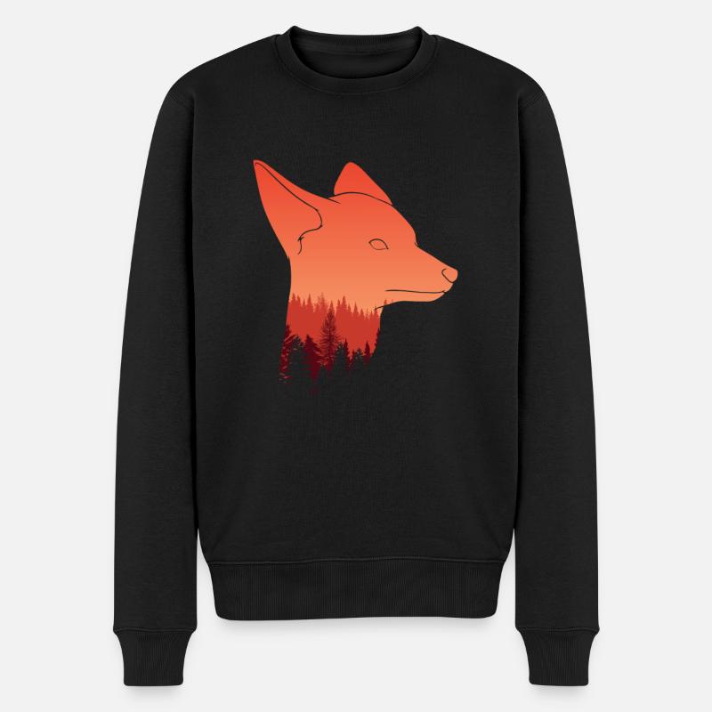 Fuchskopf Fuchs - Männer Premium Bio Pullover - Schwarz