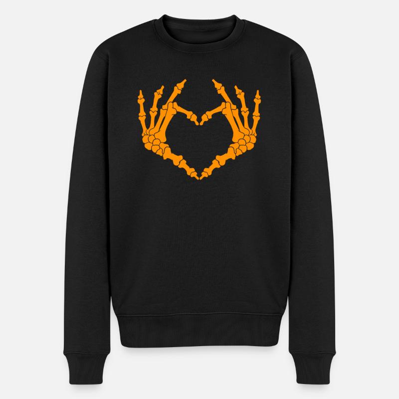 Squelette de cœur Halloween - Pull Premium bio Homme - noir