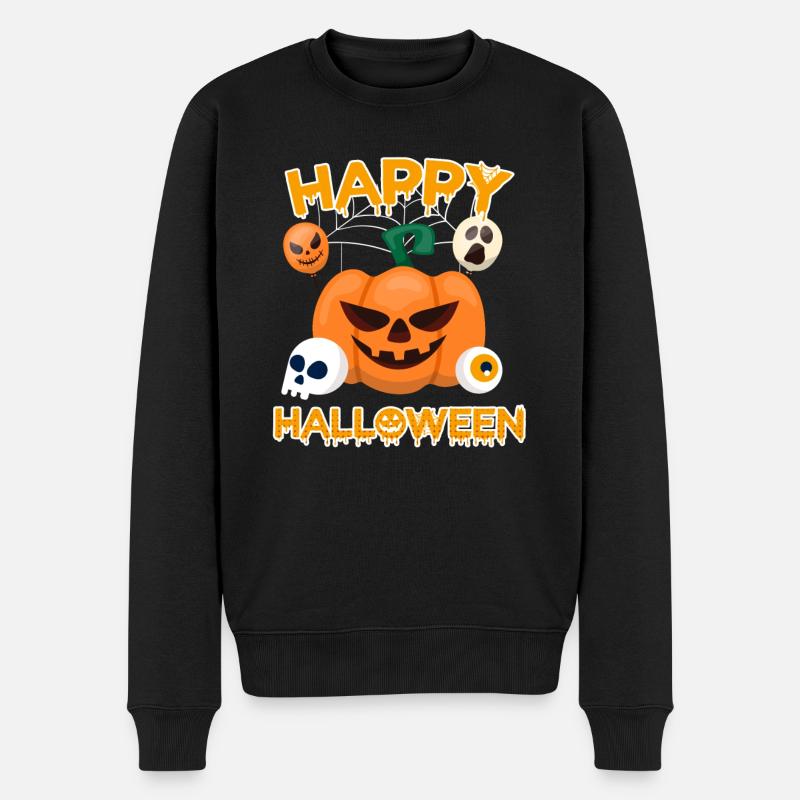Happy Halloween - Männer Premium Bio Pullover - Schwarz