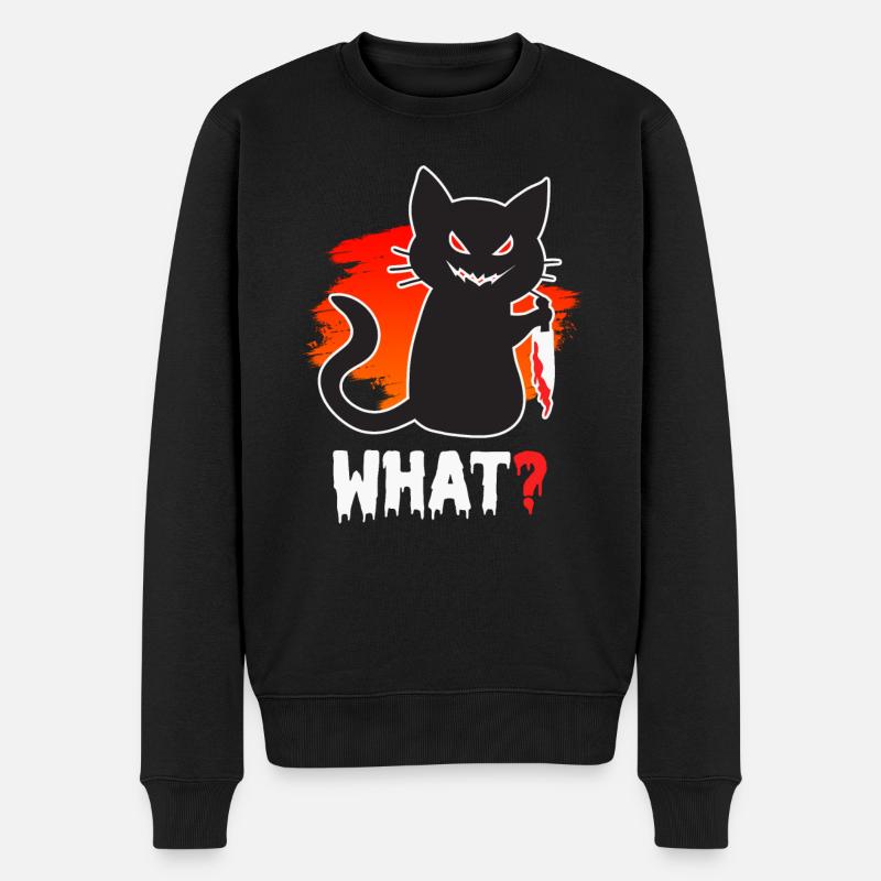 Chat tueur Halloween - Pull Premium bio Homme - noir