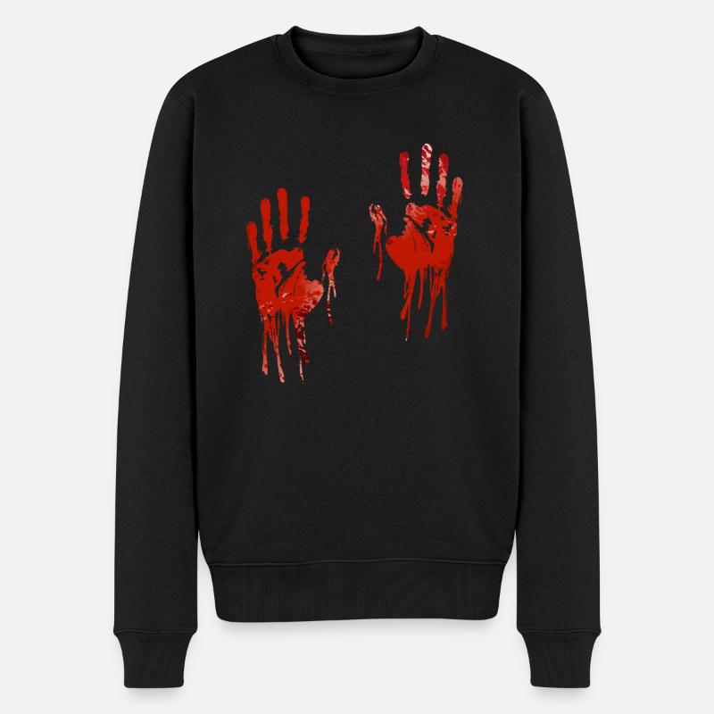 Halloween mains ensanglantées - Pull Premium bio Homme - noir