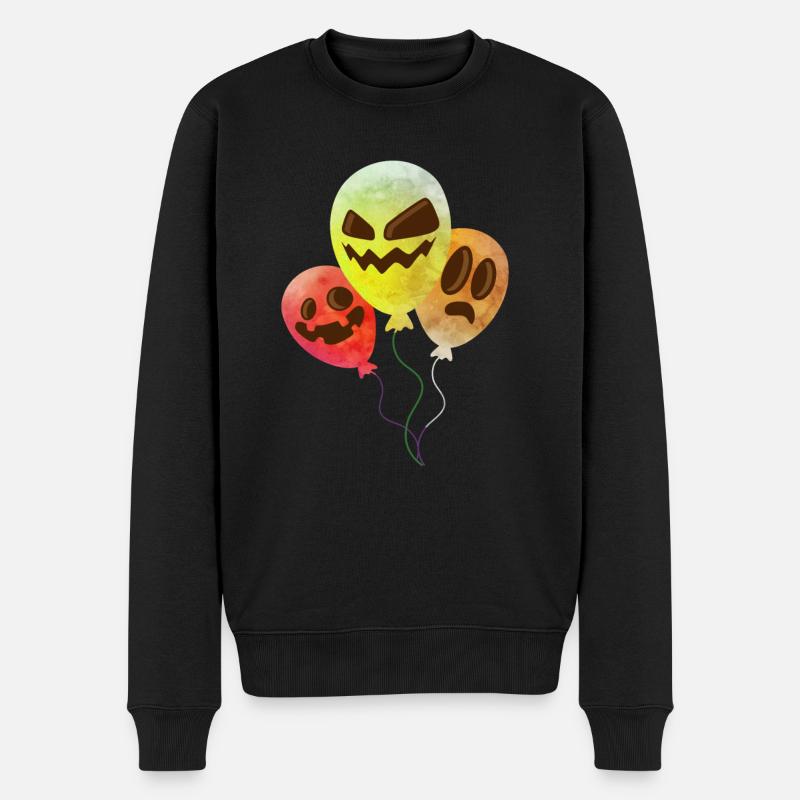 Masque de citrouille Ballon d’Halloween - Pull Premium bio Homme - noir
