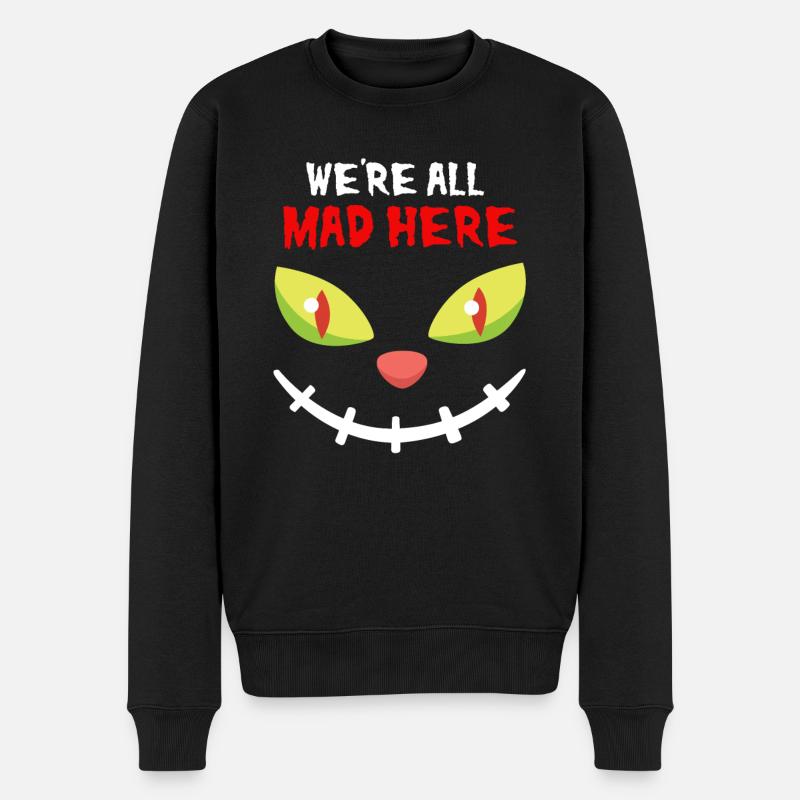 Grinsekatze Chat d’Halloween - Pull Premium bio Homme - noir