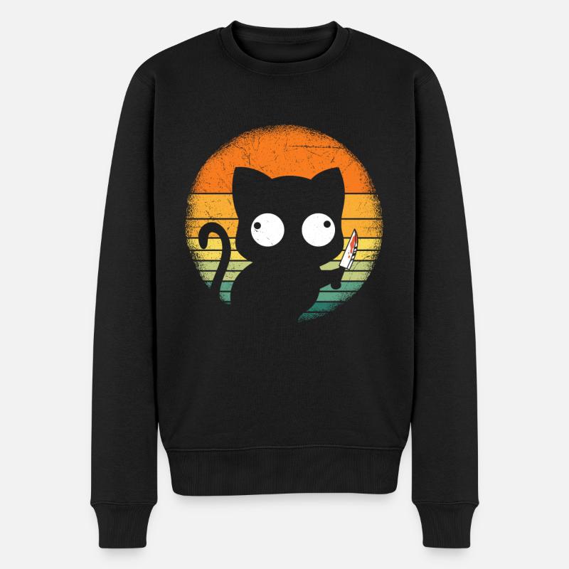 Tueur de chat Halloween - Pull Premium bio Homme - noir