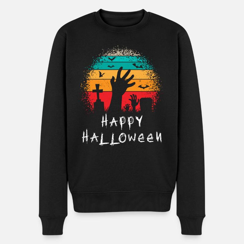 Joyeux cimetière Halloween - Pull Premium bio Homme - noir