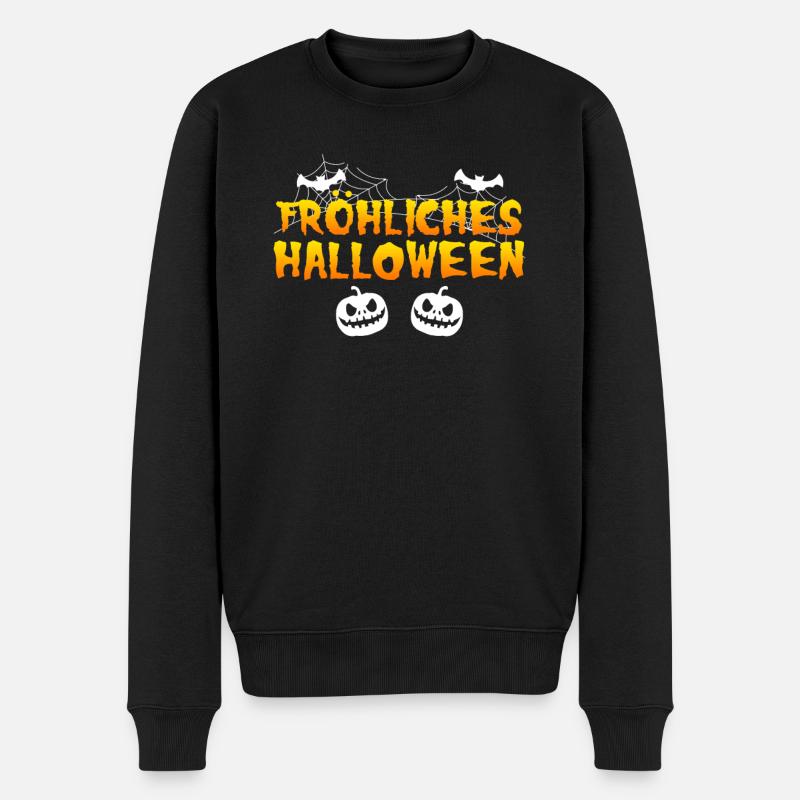 Fröhliches Halloween - Männer Premium Bio Pullover - Schwarz