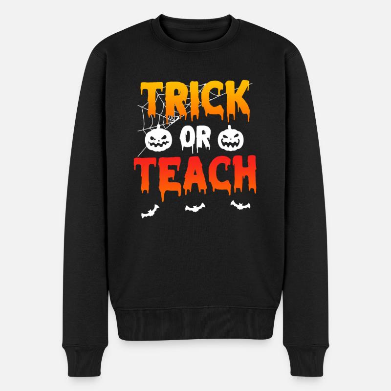 Süßes oder Saures Halloween - Männer Premium Bio Pullover - Schwarz