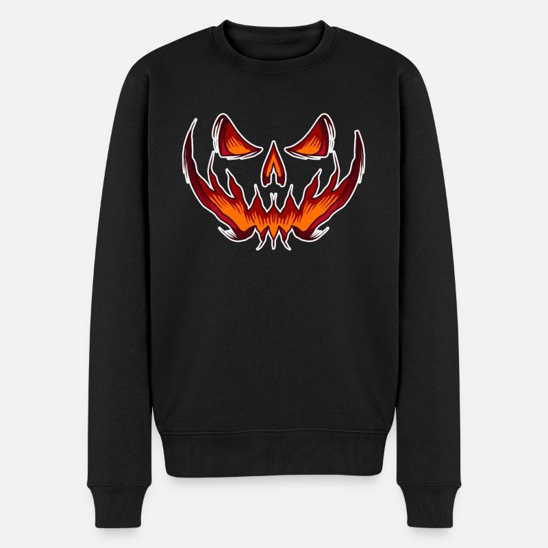 Citrouille effrayante Halloween - Pull Premium bio Homme - noir