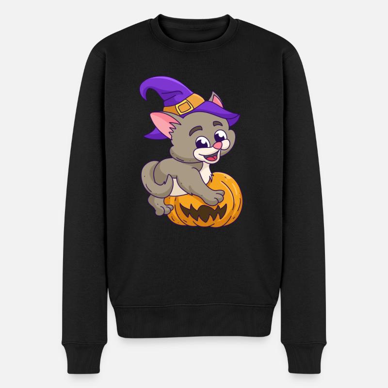 Citrouille Halloween Sorcière - Pull Premium bio Homme - noir