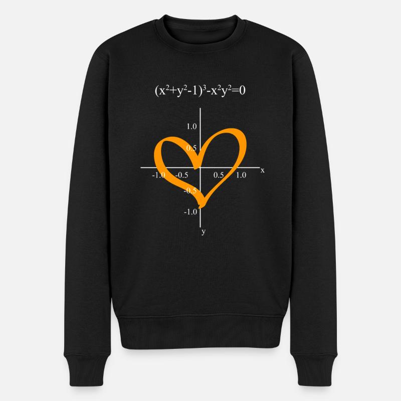 Lustige Mathe Gleichung Herz Funktion - Männer Premium Bio Pullover - Schwarz