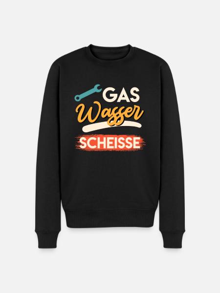 Gas Wasser Scheiße - Männer Premium Bio Pullover - Schwarz