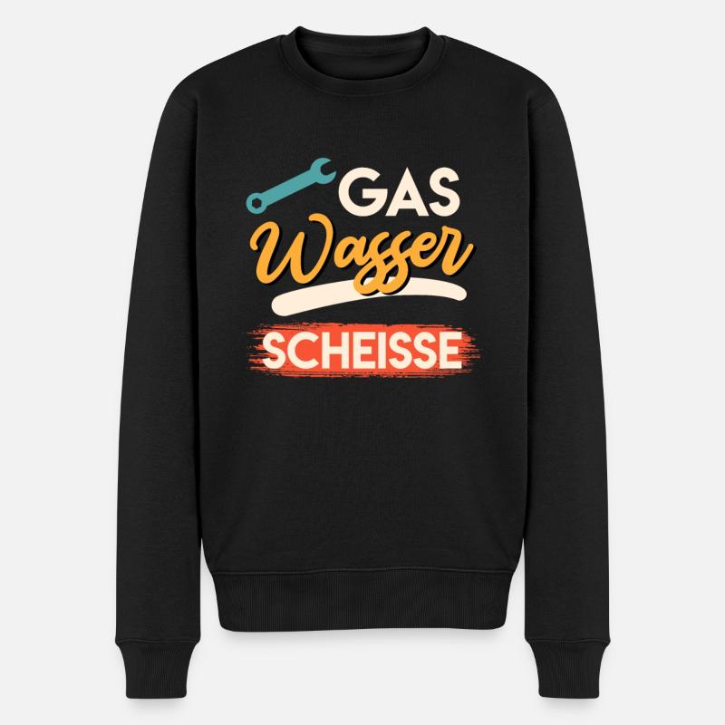 Gas Wasser Scheiße - Männer Premium Bio Pullover - Schwarz