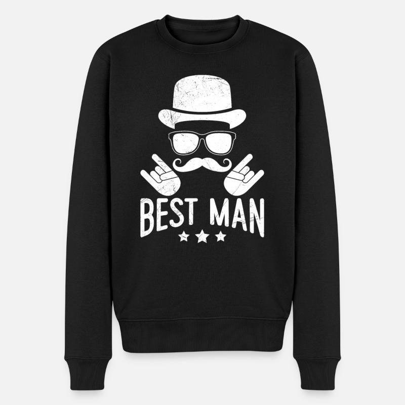 Trauzeuge Mann Hochzeit - Männer Premium Bio Pullover - Schwarz