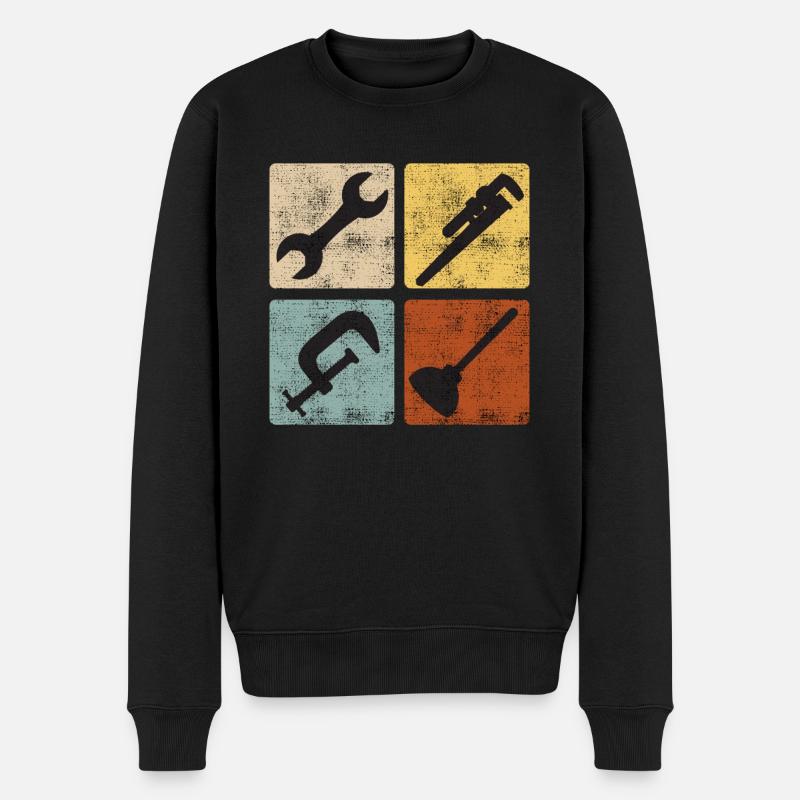 Spengler Klempner Anlagenmechaniker Vintage - Männer Premium Bio Pullover - Schwarz
