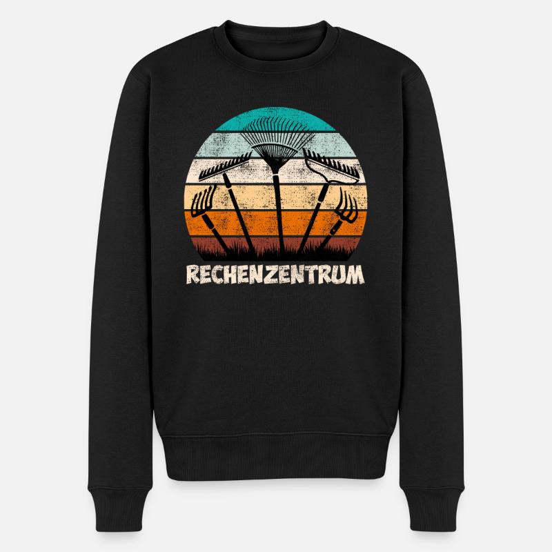 Rechenzentrum Garten - Männer Premium Bio Pullover - Schwarz