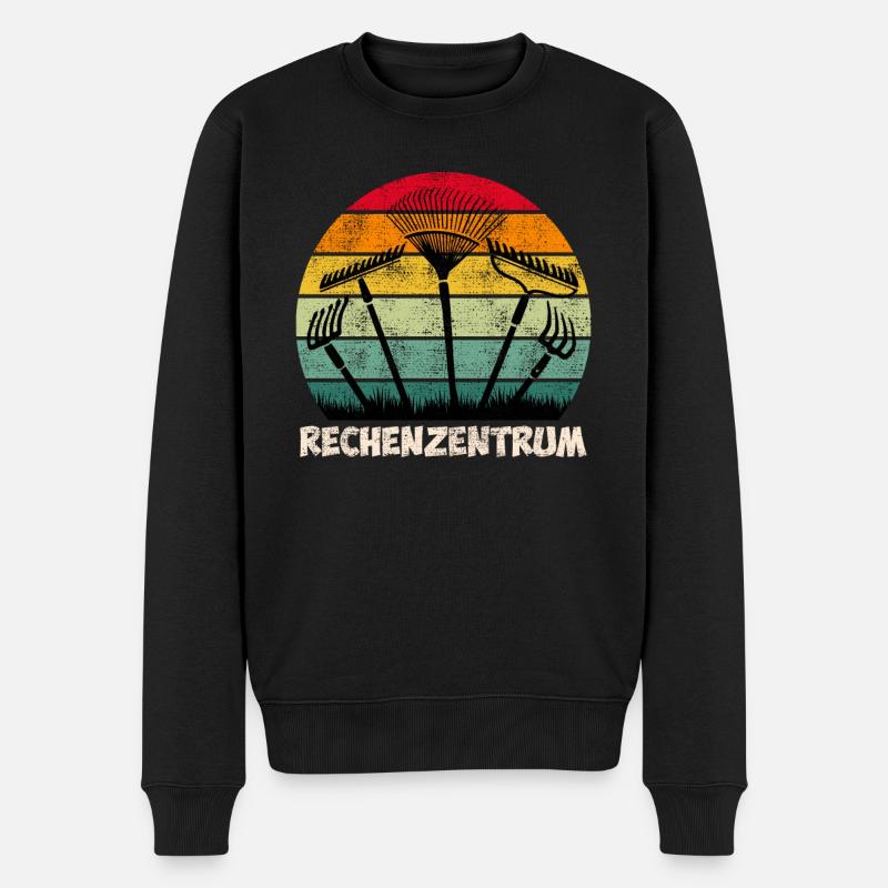 Rechenzentrum Garten - Männer Premium Bio Pullover - Schwarz