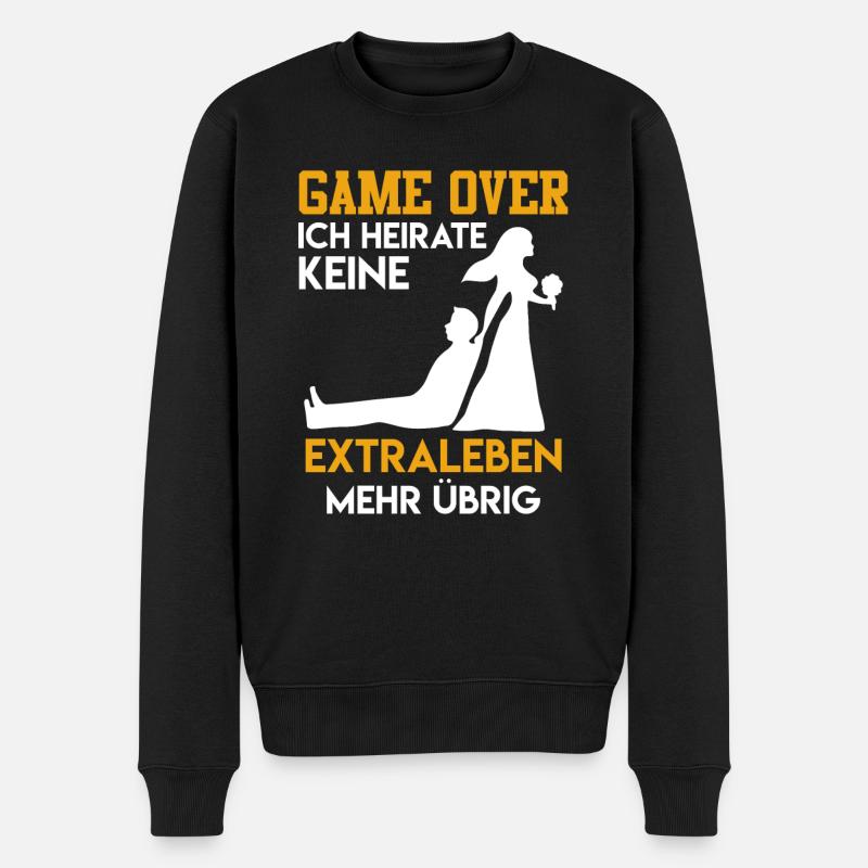 Game over - JGA Männer Hochzeit - Männer Premium Bio Pullover - Schwarz