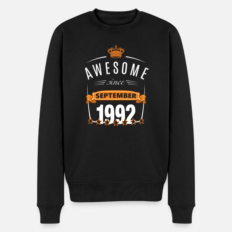 Septembre 1992 naissance - Pull Premium bio Homme - noir