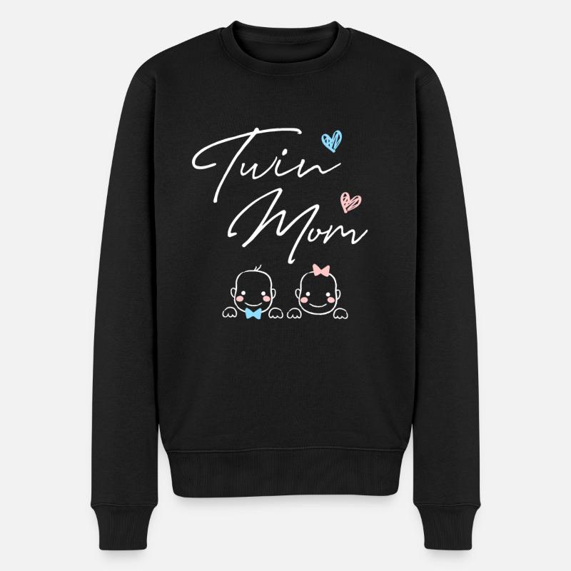 Enceinte de jumeaux Maman jumelle - Pull Premium bio Homme - noir