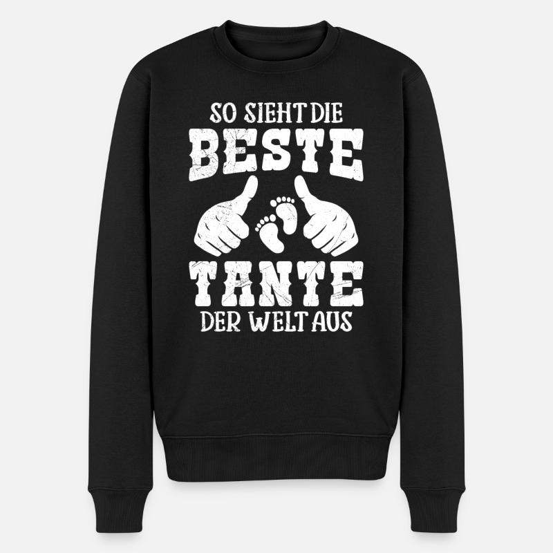 So sieht die beste Tante der Welt aus Onkel Tante - Männer Premium Bio Pullover - Schwarz