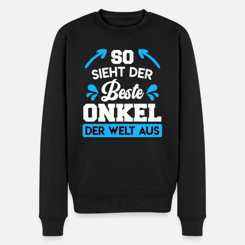 So sieht der beste Onkel der Welt aus - Männer Premium Bio Pullover - Schwarz