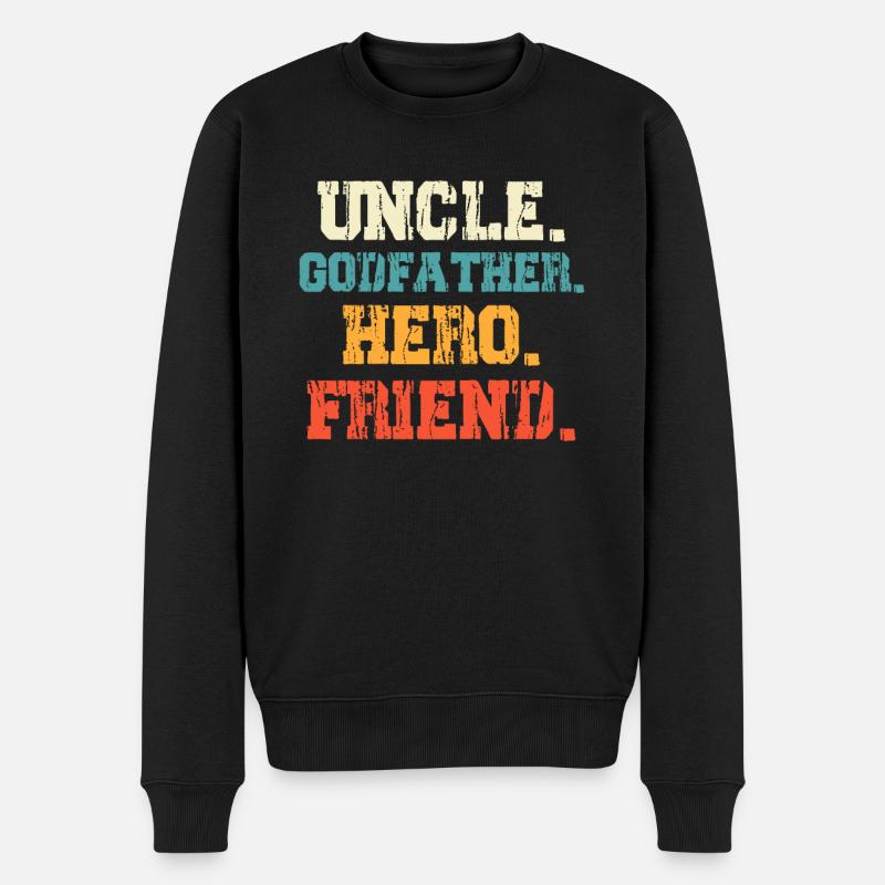 Oncle Parrain Héros Ami Oncle - Pull Premium bio Homme - noir
