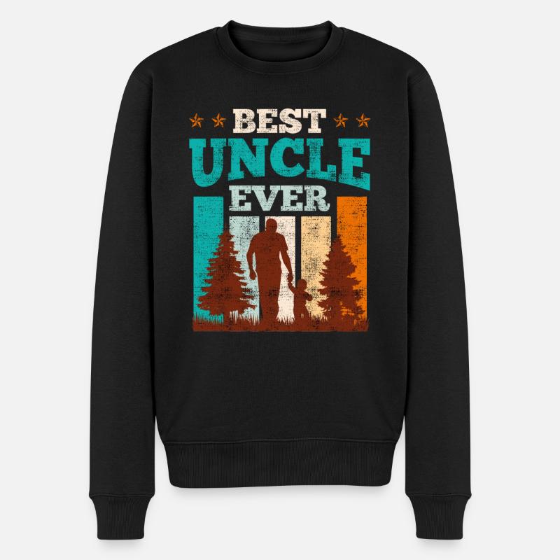 Bester Onkel ever Onkel - Männer Premium Bio Pullover - Schwarz