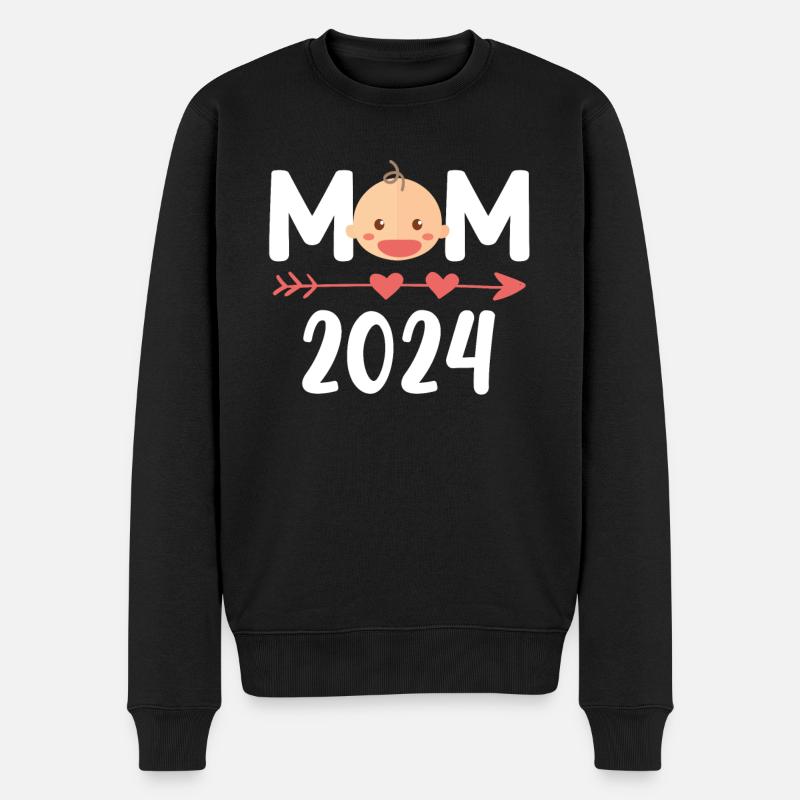 Werdende Mama 2024 Mutter 2024 Schwanger - Männer Premium Bio Pullover - Schwarz