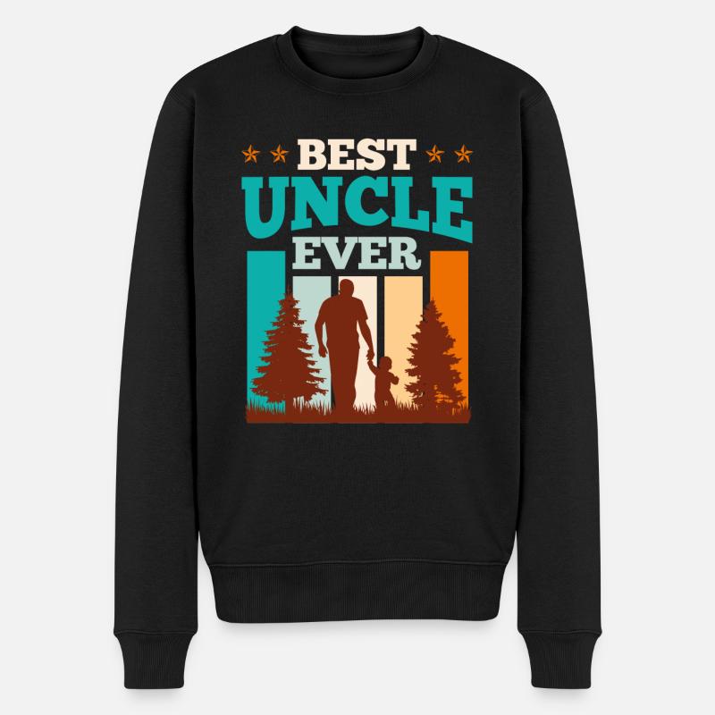 Bester Onkel ever Onkel - Männer Premium Bio Pullover - Schwarz