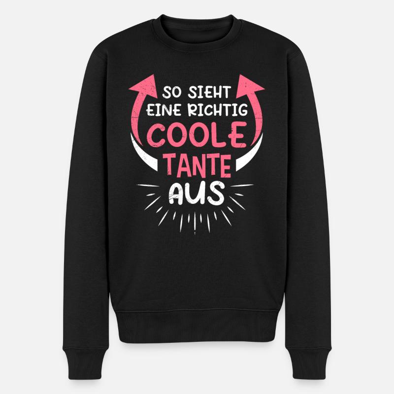 So sieht eine coole Tante aus Beste Tante - Männer Premium Bio Pullover - Schwarz
