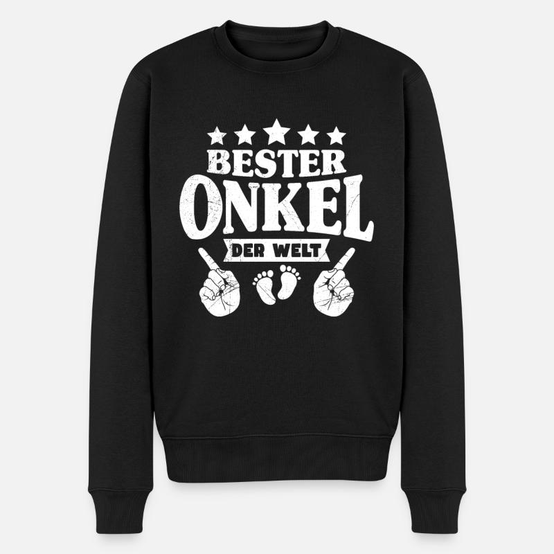 Bester Onkel der Welt Onkel - Männer Premium Bio Pullover - Schwarz