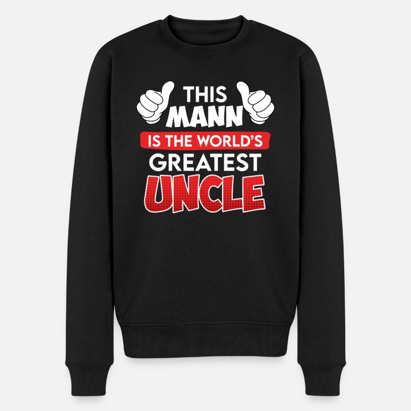 Der coolste Onkel der Welt Onkel Spruch - Männer Premium Bio Pullover - Schwarz