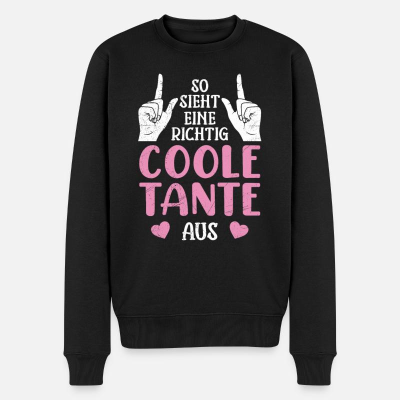 So sieht eine richtig coole Tante aus Beste Tante - Männer Premium Bio Pullover - Schwarz