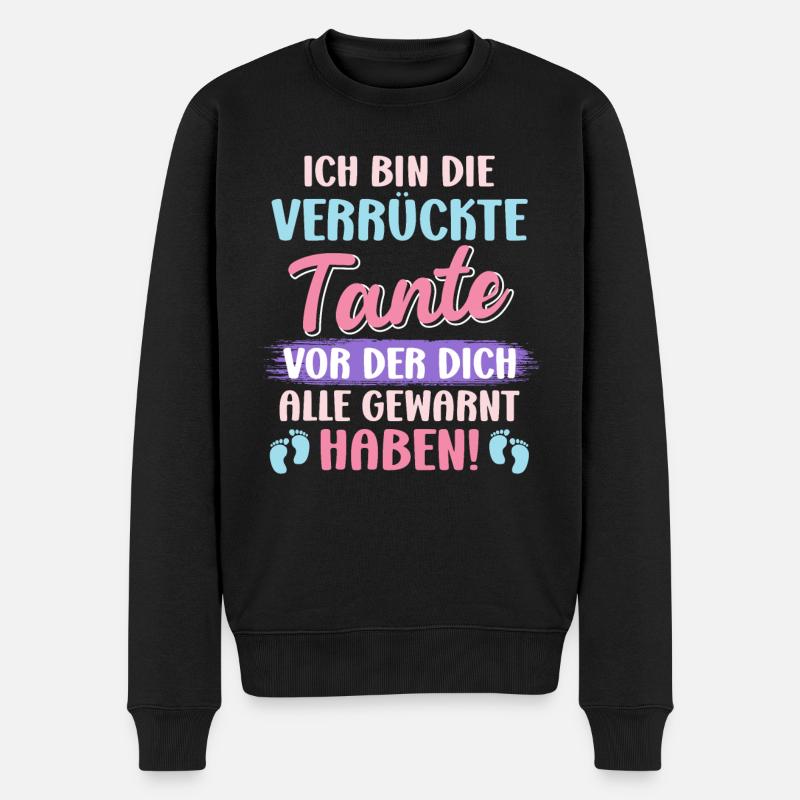 Die verrückte Tante vor der dich alle warnen Tante - Männer Premium Bio Pullover - Schwarz