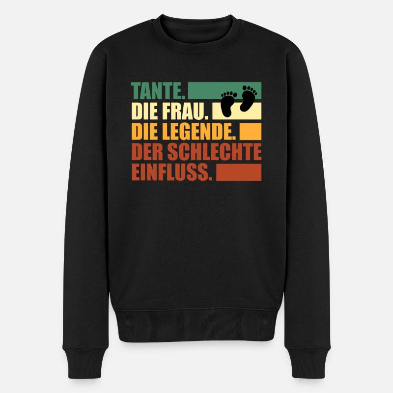 Tante Legende mit schlechtem Einfluss Beste Tante - Männer Premium Bio Pullover - Schwarz