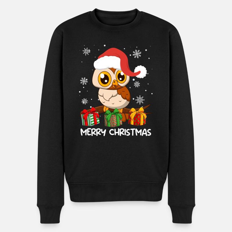 Joyeux Noël Hibou Noël - Pull Premium bio Homme - noir