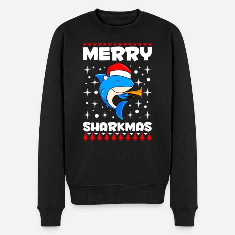 Joyeux Sharkmas Requin Noël - Pull Premium bio Homme - noir
