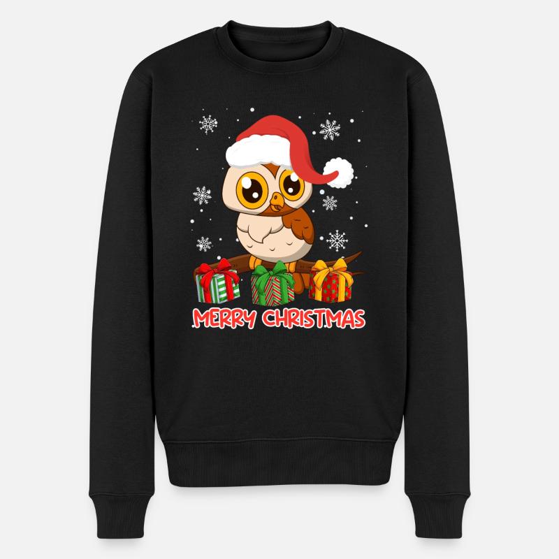 Joyeux Noël Hibou Noël - Pull Premium bio Homme - noir