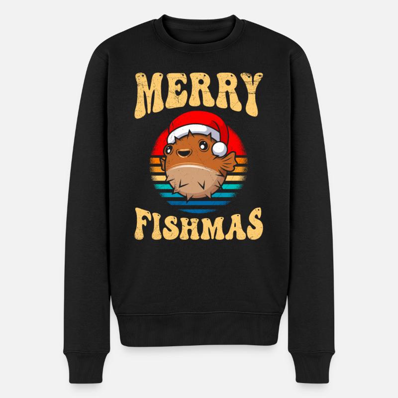 Merry Fishmas Angler Aquariophile Aquarium - Pull Premium bio Homme - noir