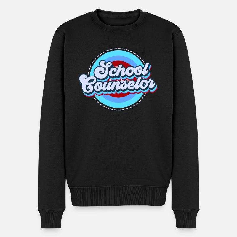 School support inclusion I am a school counselor - Männer Premium Bio Pullover - Schwarz