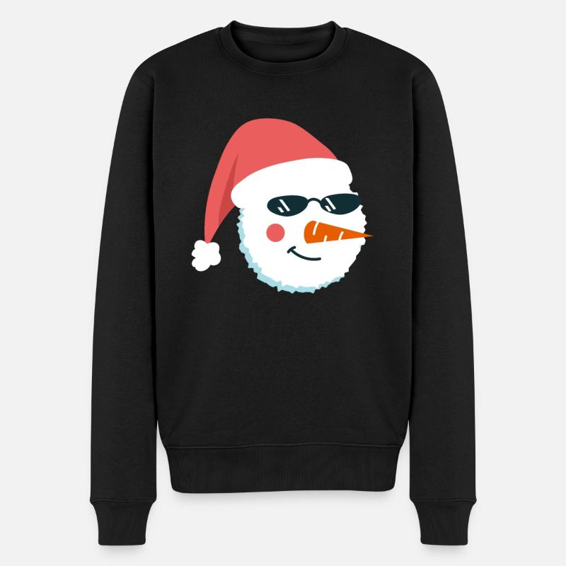 Snowman Face Carnaval Laid Noël - Pull Premium bio Homme - noir